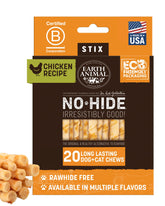 Earth Animal No-Hide Stix packaging view shows a value pack for small dogs.