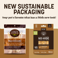 Earth Animal No Hide Stix venison closeup—natural ingredients and a digestible chew.