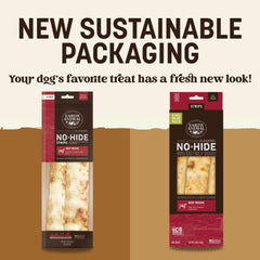 Earth Animal No-Hide Strips texture closeup—natural beef chew.