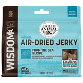 Earth Animal Wisdom Air Dried Jerky Sea Recipe bag front for premium dog treats and training
