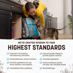 Earth Animal Wisdom sea-recipe protein closeup emphasizes premium seafood proteins for sensitive stomachs.