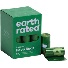 Bolsas Earth Rated para caca de perros con aroma a lavanda, fáciles de usar durante paseos.