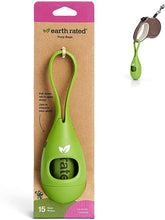 Earth Rated dog poop bag holder with dispenser cap locks securely for mess-free walks