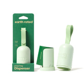 Earth Rated Dog Poop Bag Holder dispenser shows durable design for easy pickups on walks.