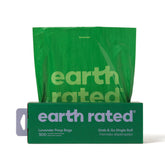 Earth Rated lavender roll of dog poop bags for quick backyard pickups
