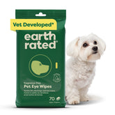 Earth Rated Vet-Developed Eye Wipes packaging for fragrance-free care.