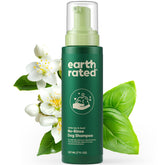 Earth Rated waterless shampoo bottle pour for quick refresh and detangling.