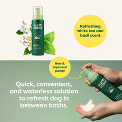 Earth Rated waterless shampoo brushing detangle after use for smoother coat.