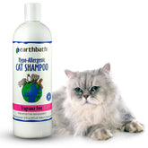earthbath champú para gatos sin fragancia, la botella muestra un producto suave para el pelaje