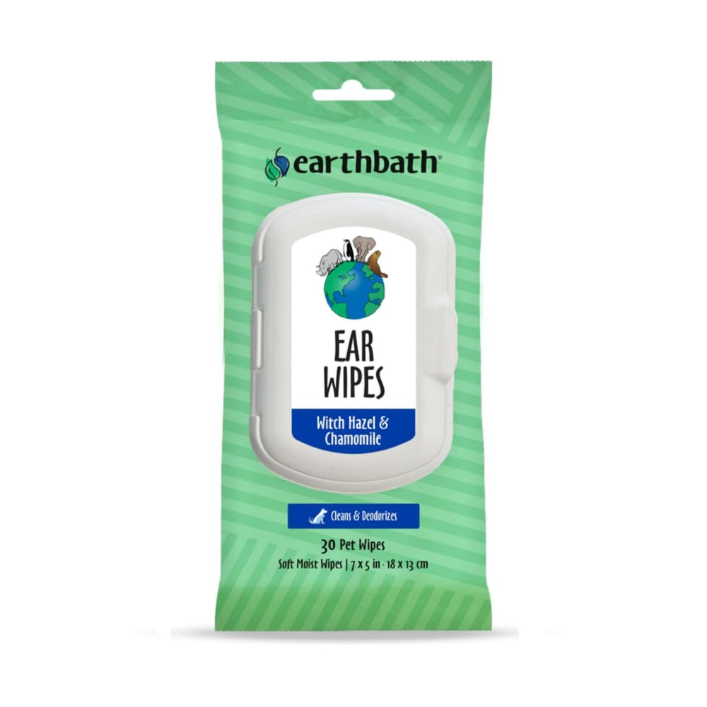 Earthbath Dog Ear Wipes pack shot showing convenient ear care for pets.