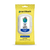 Earthbath hypoallergenic dog eye wipes packfront showing fragrance-free formula for sensitive pets.