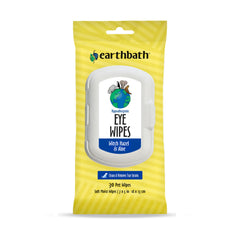 Earthbath hypoallergenic dog eye wipes packfront showing fragrance-free formula for sensitive pets.