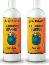 Earthbath Mango Tango shampoo bottle demonstrates a mango scented, gentle clean for dogs