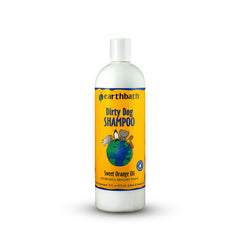 Earthbath Sweet Orange Dirty Dog Shampoo bottle front with orange scent for deodorizing coats