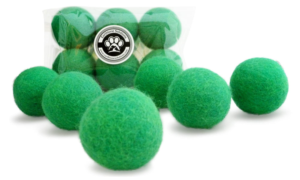Earthtone Solutions wool cat toy ball in green for gentle indoor play and fetch.