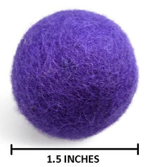 Earthtone Solutions purple wool ball side view, soft felted texture for gentle play