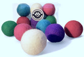 Earthtone Solutions wool cat toys variety pack with colorful felt balls for gentle indoor play.