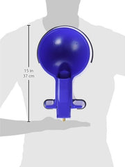 Easy-Clean Auto-Fill Water Bowl blue cap closeup emphasizes secure sealing.