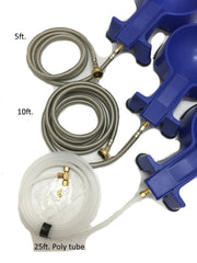 Easy-Clean Auto-Fill Water Bowl blue hose attachment shows convenient automatic refilling.