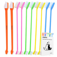 EASYA double headed pet toothbrush in box packaging for easy storage and value