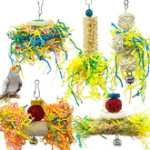 EBaokuup bird shredding toy with loofah for safe chewing and enrichment.