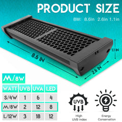 Eckpo Dimmable LED UVB Lamp UVB module close-up demonstrating long-lasting exposure up to 8000 hours