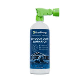Eco Strong Outdoor Odor Eliminator bottle pour enabling quick spray for outdoor odor control.