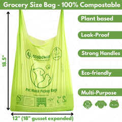 ecobewus 100 compostable bags roll shown for easy, mess-free waste disposal.