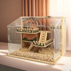 ECOCEN hamster cage acrylic plates provide clear visibility for observation.