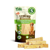 EcoKind Premium Gold Yak Chew bag shows a long lasting chew for busy dogs