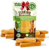 EcoKind Premium Gold Yak Chews packaging signaling all-natural, long-lasting dog treats