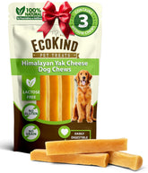 EcoKind Premium Gold Yak Chews packaging highlights all-natural ingredients for medium dogs.