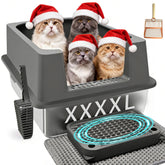 Ecsdsvsd XXXXL stainless steel litter box inside view shows roomy space for large cats