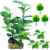 EDGCTYU aquarium plants front view shows lush green realism for tanks.