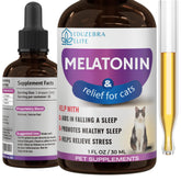 EDUZEBRA Cat Melatonin bottle showcases calming support for a relaxed evening routine.