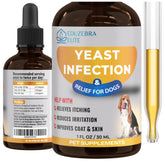 EDUZEBRA yeast-dog-liquid-bottle-pour for quick administration and itching relief.