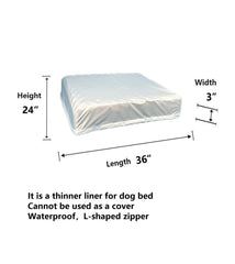 Liner care illustration demonstrating cold wash and low-heat ironing