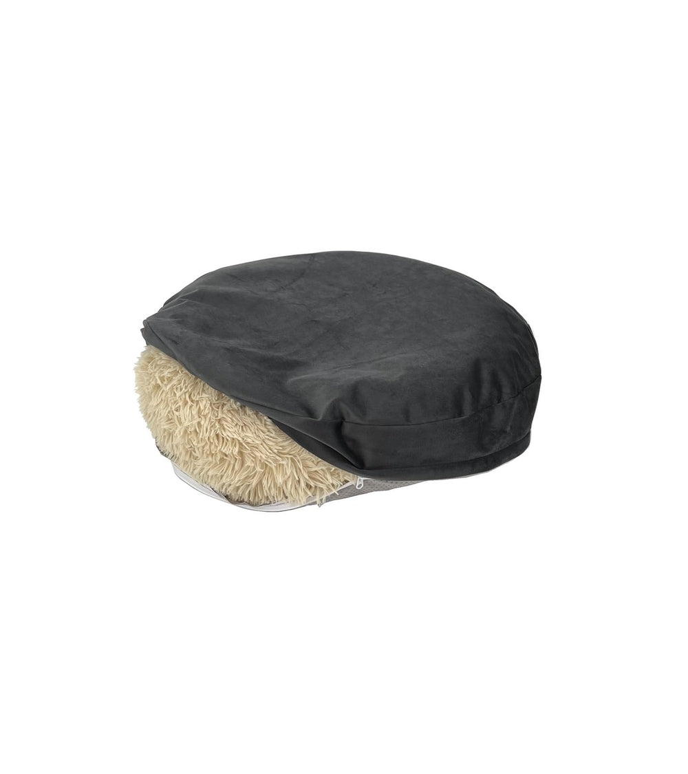 EechicSpace waterproof round dog bed cover closeup showing zipper and spill protection
