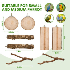EELLAO round platform perch with natural wood texture for stable rest