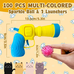 Eerrhhaq glitter pom-pom balls provide colorful, soft stimulation for cats