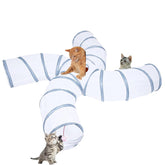 EGETOTA cat tunnel 4-way S-shape offers flexible play space for indoor cats.