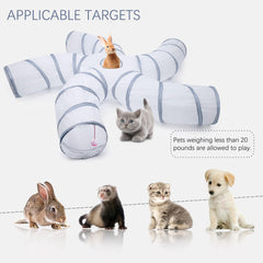 EGETOTA cat tunnel 5-way S-shape offers versatile play and hiding spots.