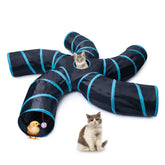 EGETOTA cat tunnel blue-black exterior offers a cozy hideout and play space.