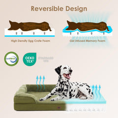 EHEYCIGA 3-sided-bolsters-dog-bed showcases neck support and snuggly edges.