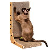 EHEYCIGA cardboard cat scratcher 19-inch L-shape brown for indoor kittens.