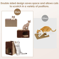 EHEYCIGA cardboard cat scratcher close-up reveals dense corrugated layers