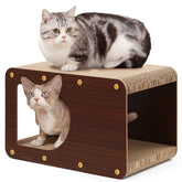 EHEYCIGA cardboard cat scratcher house full view supports multi-surface scratching