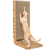 EHEYCIGA cardboard cat scratcher large L-shaped wall protector with ample scratching space.
