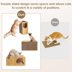 EHEYCIGA cardboard scratcher close-up texture – non-toxic materials for safe indoor scratching.