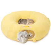 EHEYCIGA cat tunnel bed with circle cushion provides a comfy nap space for indoor cats.
